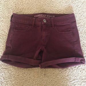 AEO Women's Red Midi Super Stretch Shorts